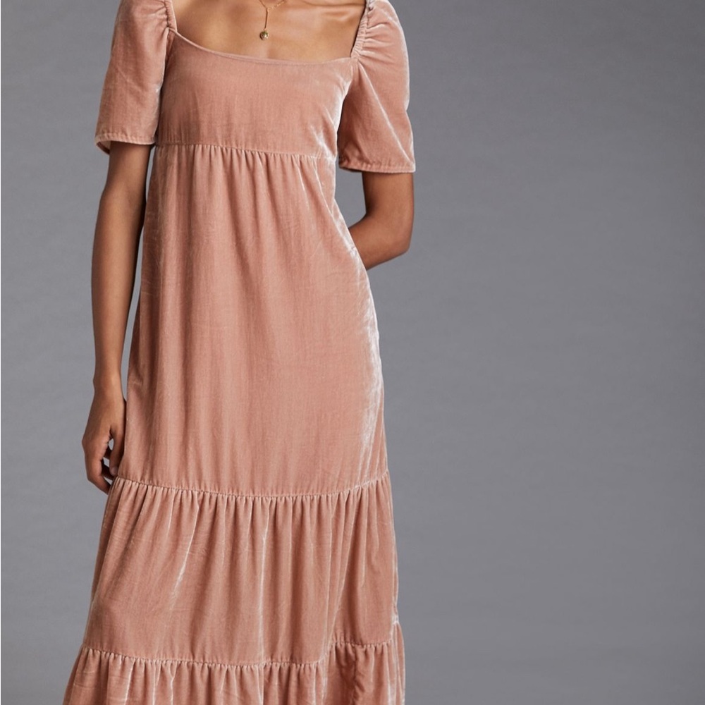 Cream Maxi Sundress with Square Neck and Puff Sleeves